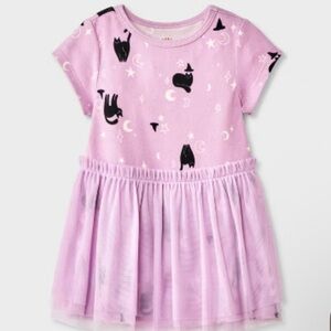Cat & Jack Lavender Dress with Cat Print